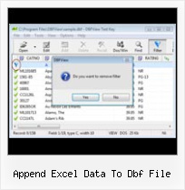 Dbf Csv append excel data to dbf file