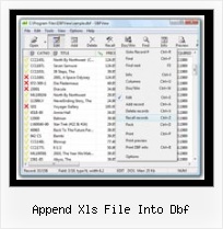 Update Dbf Excel append xls file into dbf
