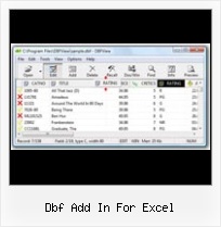 Excel A Dbf dbf add in for excel