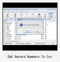 Dbf Converter dbf record numbers to csv