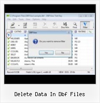 Eccel To Dbf delete data in dbf files