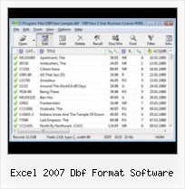 Converter Dbf Zu Csv excel 2007 dbf format software