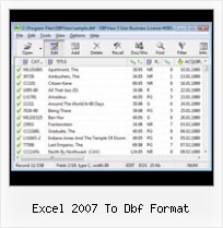Dbf File Office excel 2007 to dbf format