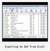 Excel Data To Dbf exporting as dbf from excel