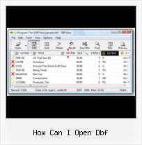 Dbf File Creator how can i open dbf