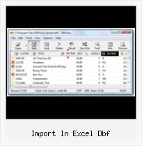 Dbf Et Excel import in excel dbf