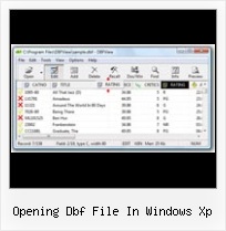 Dbase Editor opening dbf file in windows xp