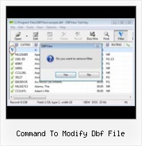 Dbf Con Excel command to modify dbf file