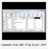 Exel Dbf command view dbf from excel 2007