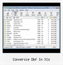 Access Export Dbf conversie dbf in xls