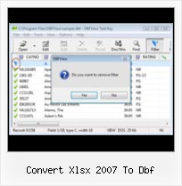 Pack Dbf Files convert xlsx 2007 to dbf