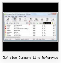 Dbf Data Table dbf view command line reference