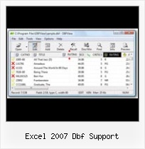 Software Dbf4 excel 2007 dbf support