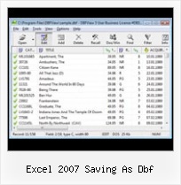 Dbf Viiewer excel 2007 saving as dbf