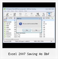 Open A Dbf File With Excel excel 2007 saving as dbf