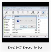 Dbf File Windows excel2007 export to dbf