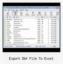 Dbf Editing export dbf file to excel