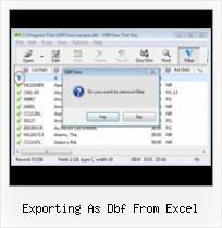 Estensione Dbf exporting as dbf from excel