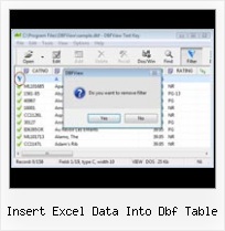Open Dbf From Excel insert excel data into dbf table