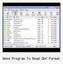 View Edit Dbf File need program to read dbf format