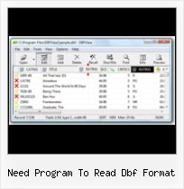 Database Dbf Download need program to read dbf format