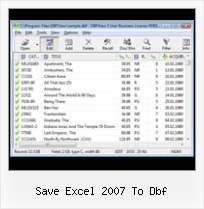 Excel 2007 Dbf Format Files save excel 2007 to dbf