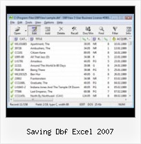 Dbf Editores saving dbf excel 2007