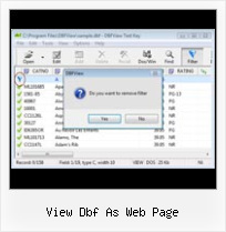 Excel Dbf 2007 view dbf as web page